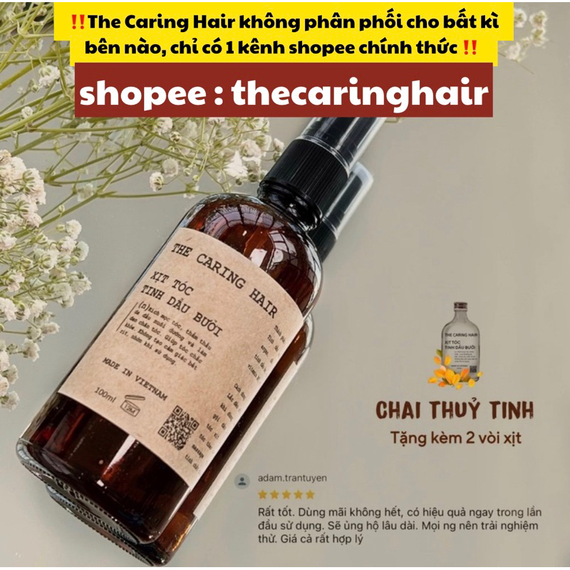 [CHÍNH HÃNG] Xịt tóc Tinh dầu bưởi THE CARING HAIR ( Kích mọc tóc – Giảm rụng )