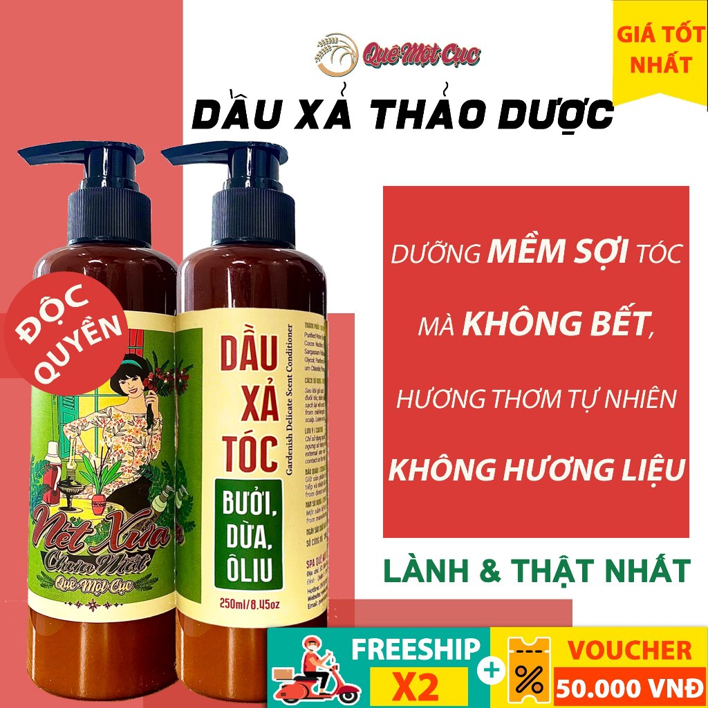 Dầu xả thảo dược thiên nhiên 💆🏻‍♀️ Dầu xả bưởi, oliu, dưỡng tóc suôn mượt, chắc khỏe QUÊ MỘT CỤC handmade