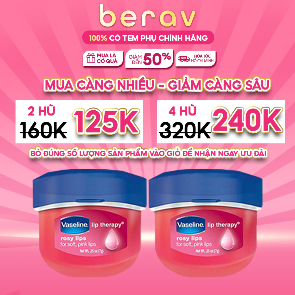 Sáp Son dưỡng môi Vaseline Lip Therapy Rosy Lips 7g