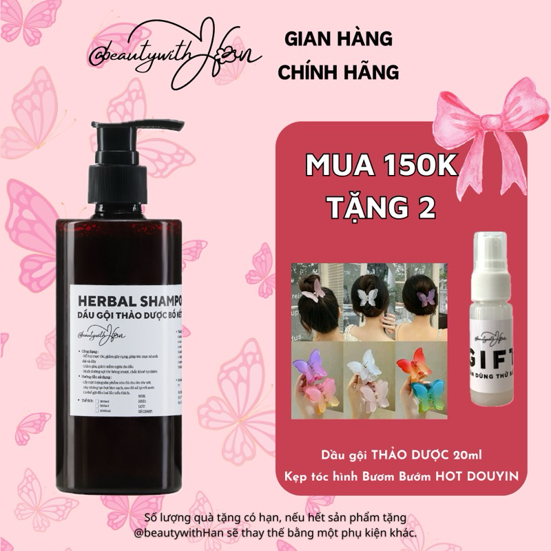 Dầu gội thảo dược Bồ Kết giúp mọc tóc giảm rụng – HERBAL SHAMPOO @beautywithHan