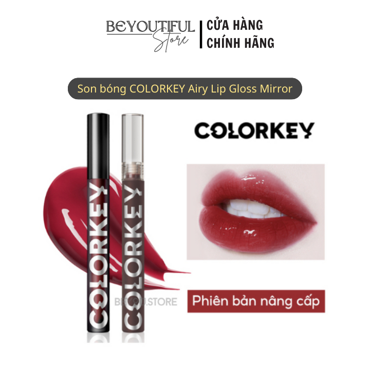 Son Tint Bóng Colorkey Glasting Water Tint Phiên Bản Nâng Cấp, Son Bóng Dạng Lỏng Lâu Trôi, Màu Sắc Trẻ Trung 1,7g