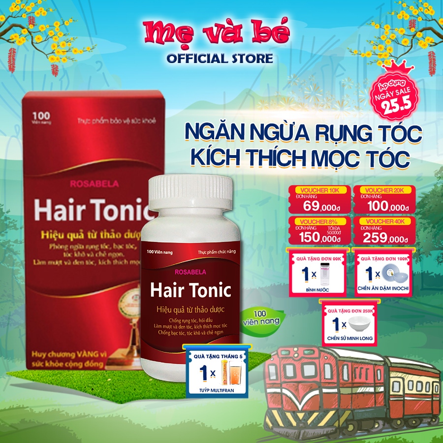 Viên uống mọc tóc Hairtonic, giúp giảm rụng tóc, nuôi dưỡng chân tóc chắc khỏe và dày mượt (100 viên)