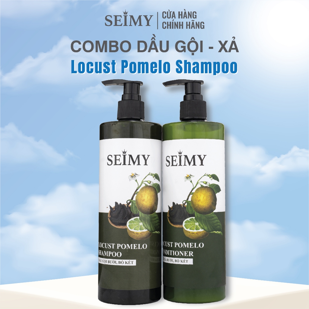 Bộ dầu gội xả bồ kết, bưởi SEIMY – Locust Pomelo Shampoo