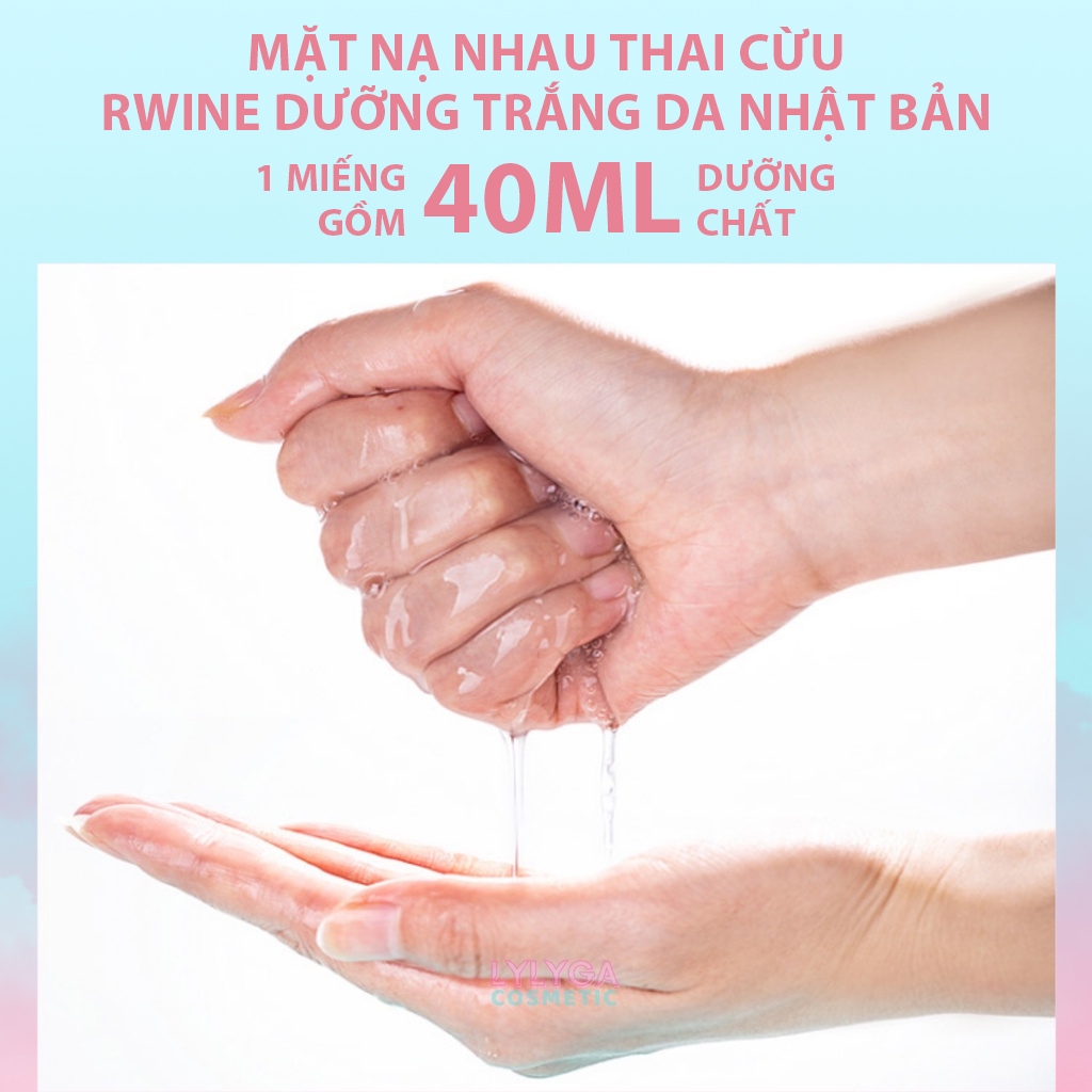 Hộp 50 miếng mặt nạ nhau thai cừu dưỡng trắng tế bào gốc Nhật Bản Rwine Beauty dưỡng da, cung cấp độ ẩm Date 2026