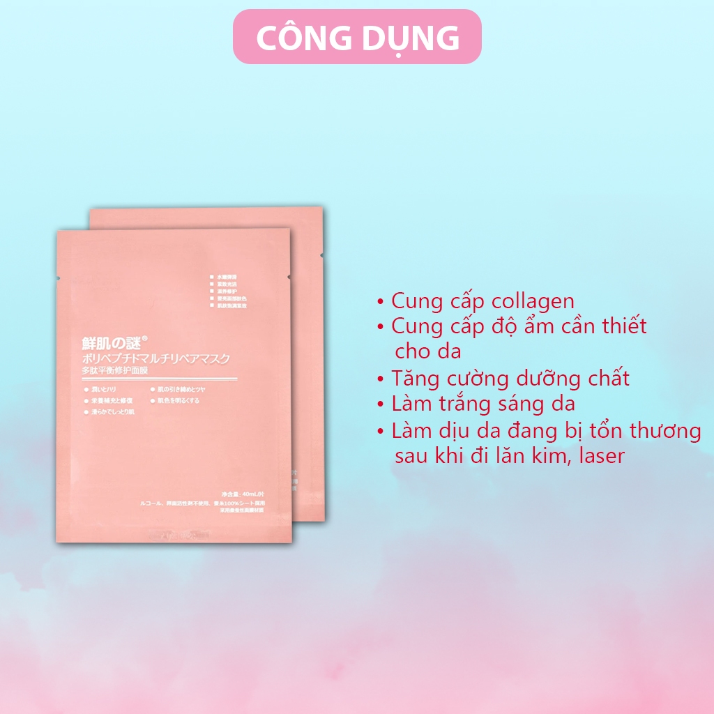 Hộp 50 miếng mặt nạ nhau thai cừu dưỡng trắng tế bào gốc Nhật Bản Rwine Beauty dưỡng da, cung cấp độ ẩm Date 2026