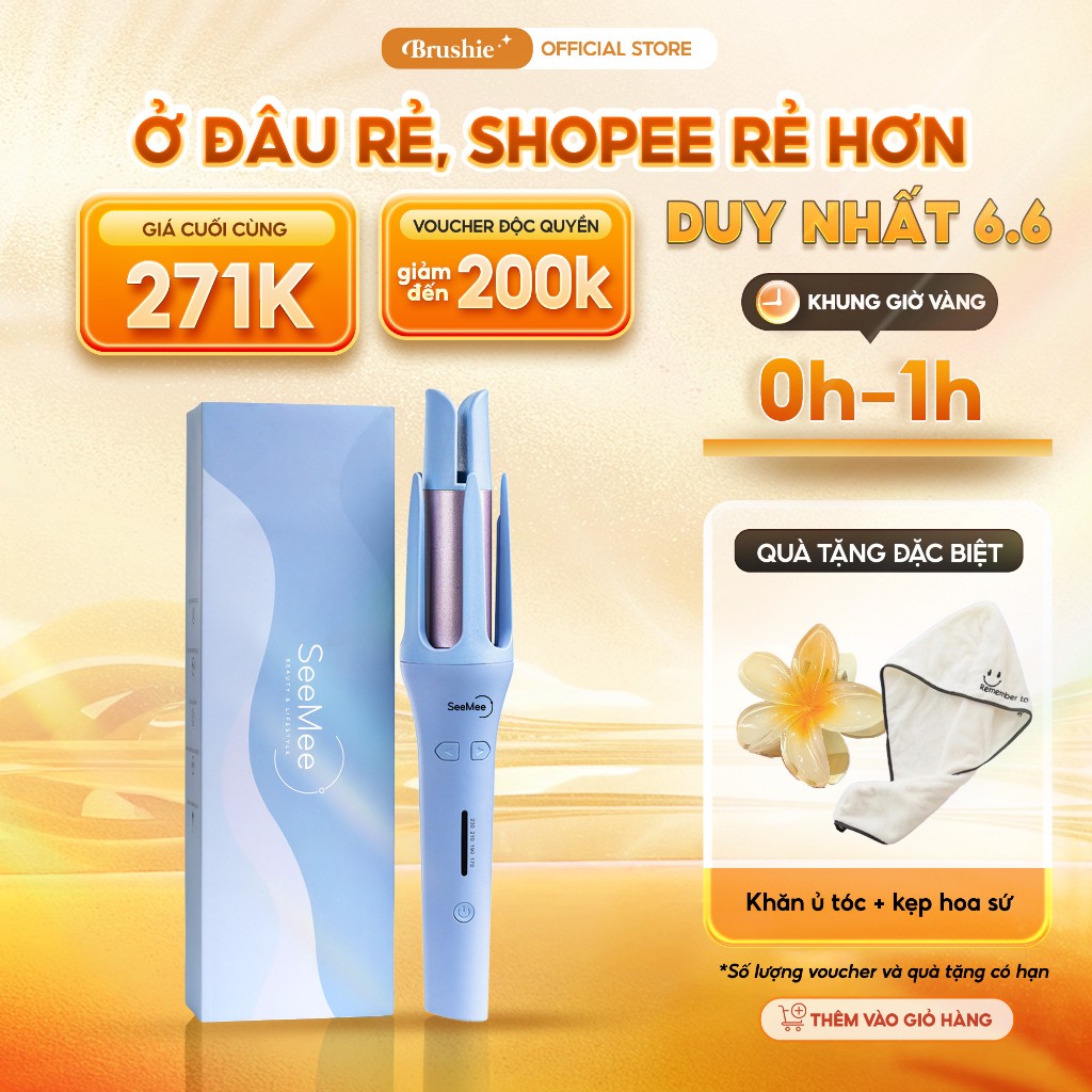 Máy uốn tóc tự động SeeMee chất liệu gốm sứ đường kính uốn 32mm – Hàng Chính Hãng Bảo Hành 12 Tháng