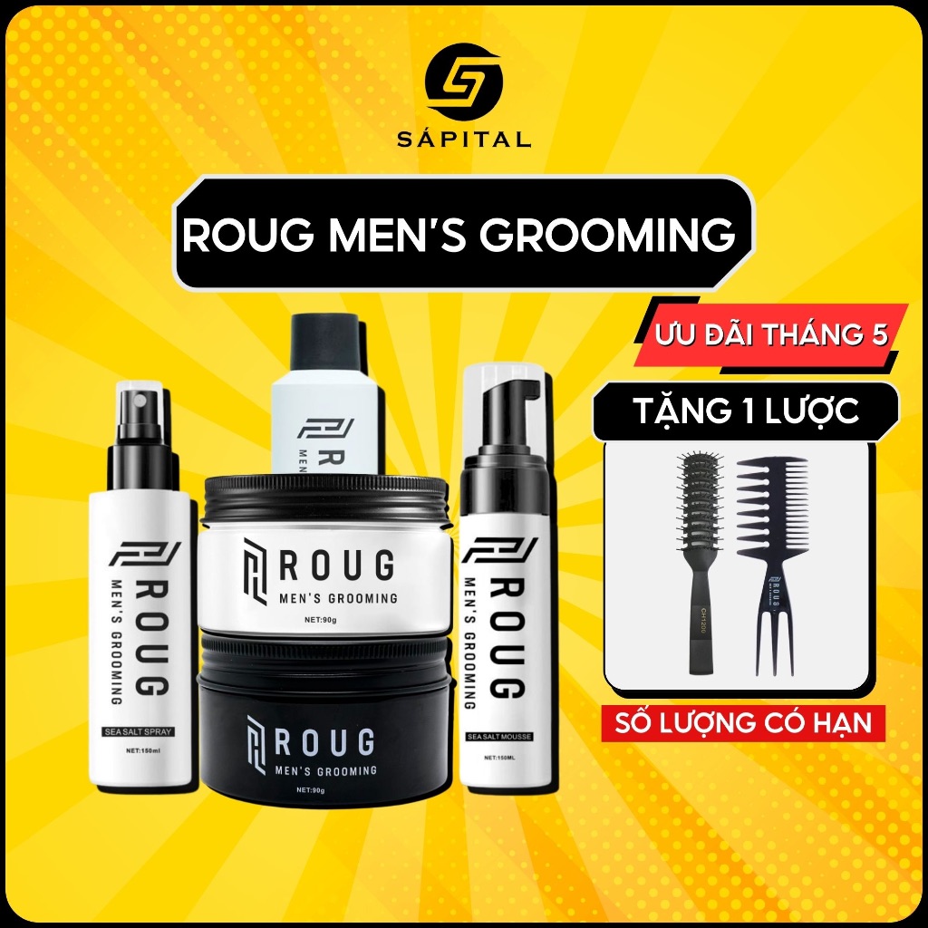 Sáp Vuốt tóc ROUG | Sáp vuốt tóc Matte Clay, Matt Clay, Bọt tạo kiểu, Gôm Roug chính hãng Singapore