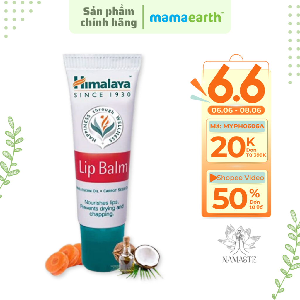 Dưỡng Môi Himalaya Lip Balm 10g Làm Hồng Môi Chiết Xuất Cà Rốt Và Mầm Lúa Mạch Xuất Xứ Ấn Độ | Lê Bằng Vân