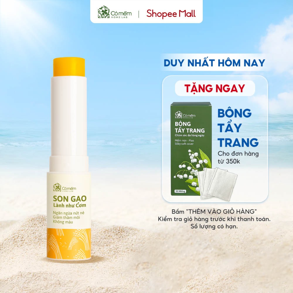 Son Dưỡng Môi Gạo Cỏ Mềm Chống Thâm Môi Dưỡng Không Màu An Toàn Cho Cả Trẻ Sơ Sinh 3,6g