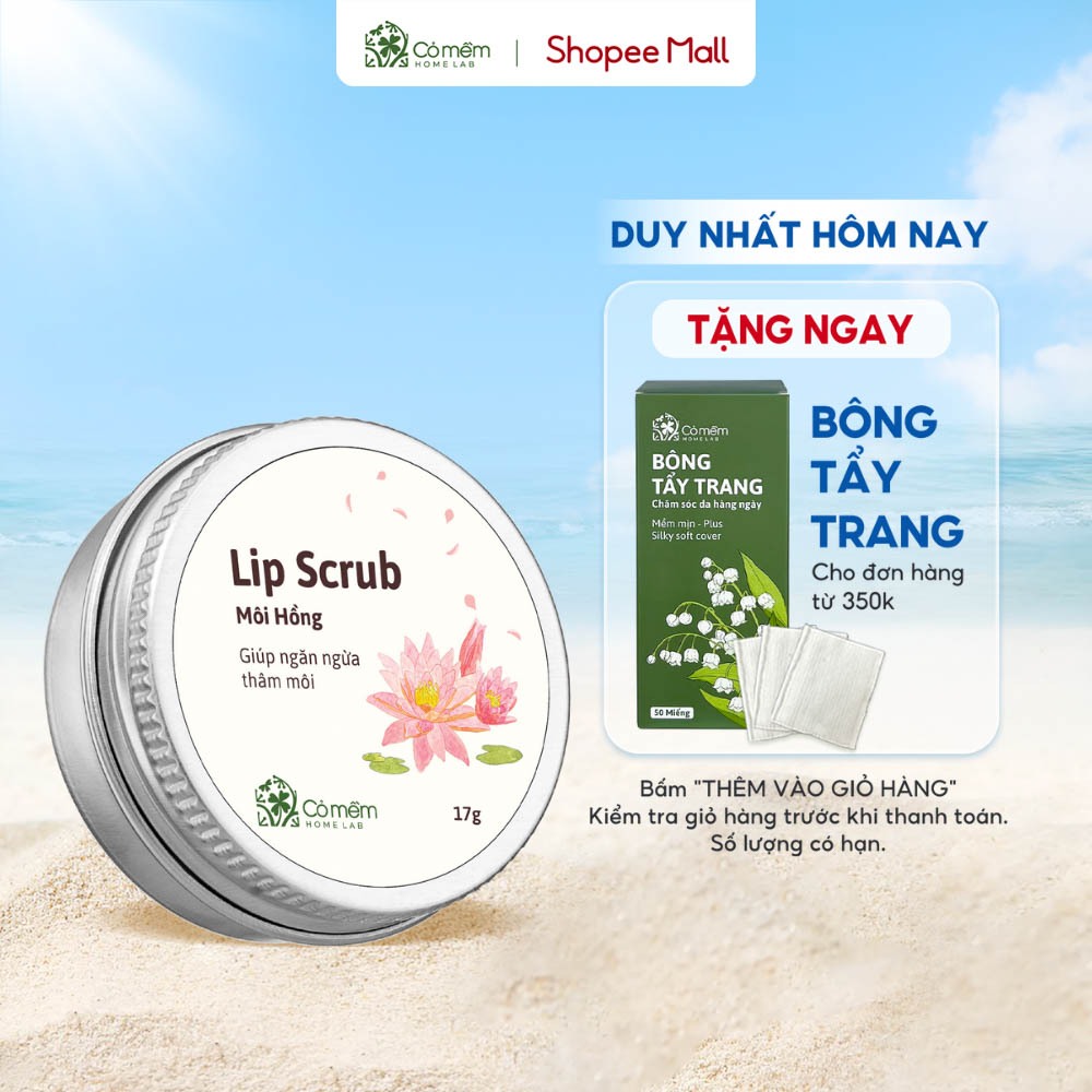 Tẩy da chết môi Lip Scrub Môi Hồng Giảm Thâm Dưỡng Ẩm Cho Môi Cỏ Mềm 18g