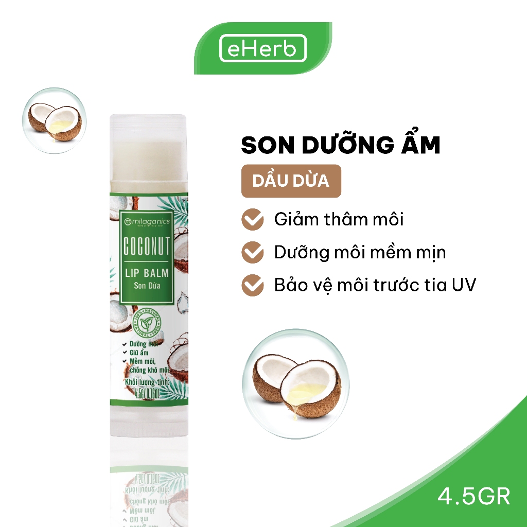 Combo Mascara Dưỡng Dài Mi & Son Dưỡng Môi Từ Dầu Dừa Nguyên Chất MILAGANICS (10ml/ Combo)