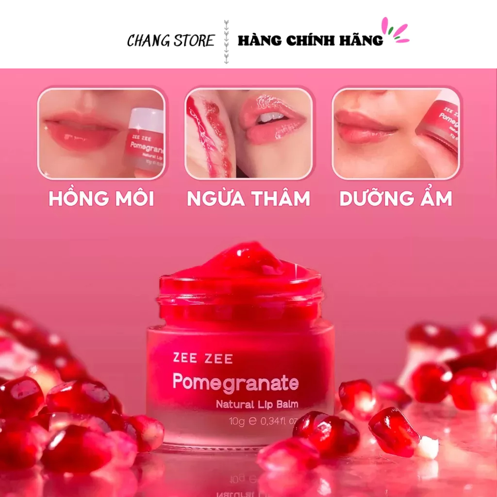 Mặt nạ ngủ dưỡng môi  ZEE siêu hot, son dưỡng môi hồng dưỡng ẩm môi chống thâm chống nứt môi chiết xuất lựu đỏ 10g