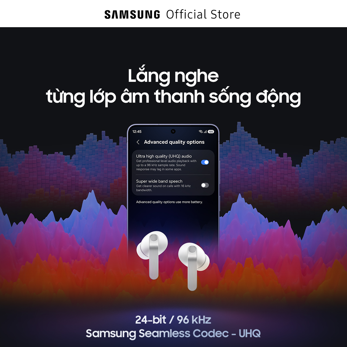 Tai nghe Samsung Galaxy Buds4 Pro, Chất âm Hi-Fi đa tầng, Chống ồn chủ động, Galaxy AI đa tác vụ