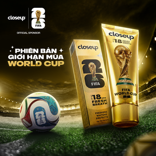 [MỚI] Kem đánh răng Closeup phiên bản giới hạn FIFA World Cup 2026 85g - Thơm mát dát vàng mọi đường bóng