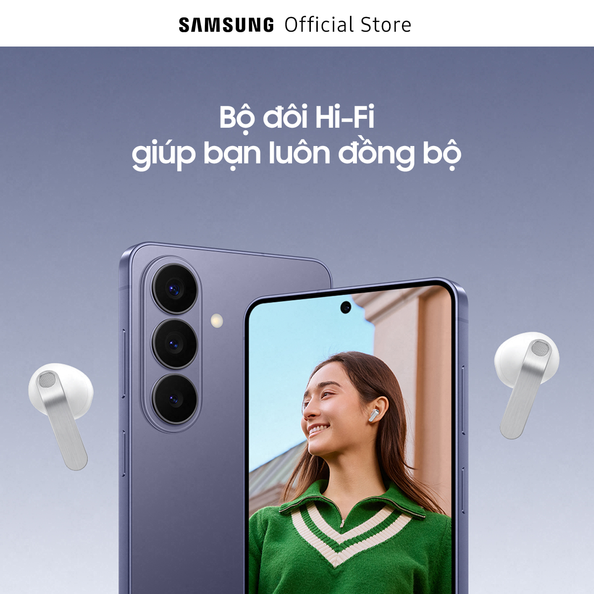 Tai nghe Samsung Galaxy Buds4, Chất âm Hi-Fi đa tầng, Chống ồn chủ động, Galaxy AI đa tác vụ