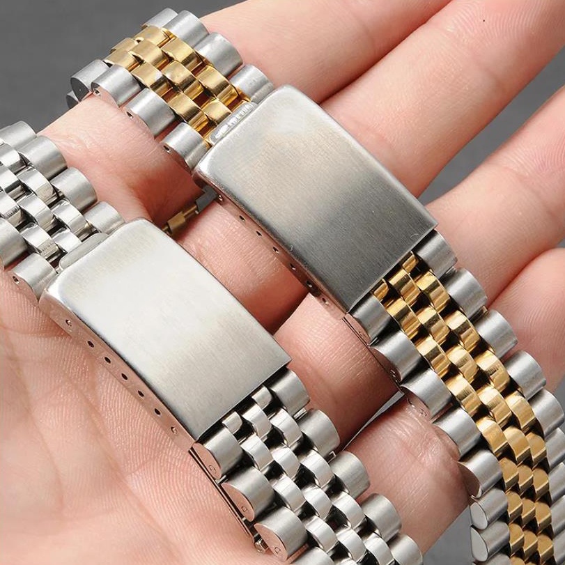 Dây Đồng Hồ Bằng Thép Không Gỉ Kích Thước 13 / 17 / 18 / 19 / 20 / 21 / 22mm Thời Trang Sang Trọng Cho Rolex DATEJUST
