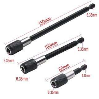 6,35mm / 1 / 4in Chuôi lục giác nhanh Phát hành tuốc nơ vít điện từ tính Giá đỡ Bit mở rộng 60mm 100mm 150mm Thanh nối dài