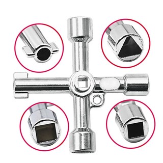 Cờ Lê Chìa Khóa Chữ Thập 4 Trong 1 Có Phụ Kiện Đa Năng Vuông Tam Giác Xe Lửa Điện Hộp Tủ Thang Máy Hợp Kim