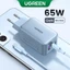 Bộ sạc USB C UGREEN 65W Nexode 3 cổng Khối sạc GaN Bộ sạc tường nhỏ gọn có thể gập lại Tương thích với Dell XPS iPhone 14 Pro Max iPad Pro / Air Galaxy S23 S22 S21