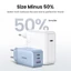 Bộ sạc USB C UGREEN 65W Nexode 3 cổng Khối sạc GaN Bộ sạc tường nhỏ gọn có thể gập lại Tương thích với Dell XPS iPhone 14 Pro Max iPad Pro / Air Galaxy S23 S22 S21