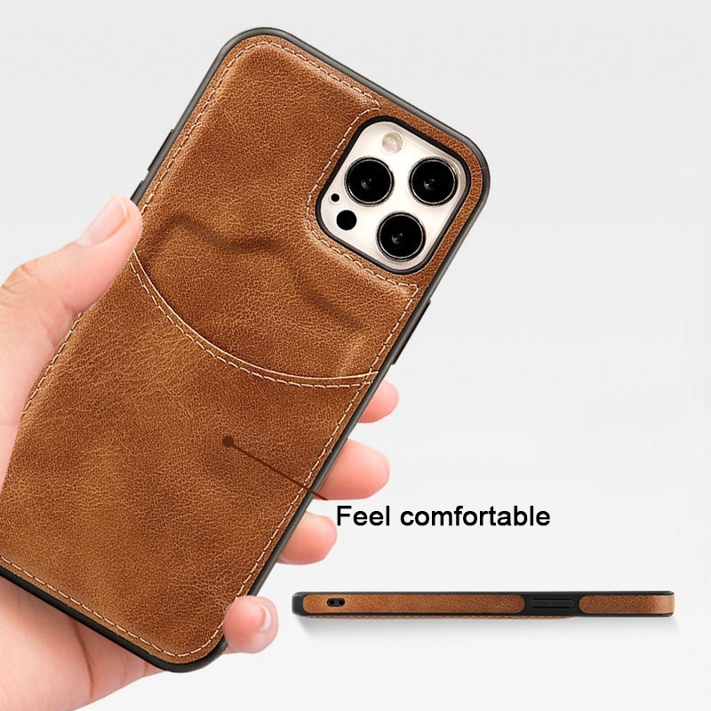 Ốp Điện Thoại Da Chống Sốc Kèm Ngăn Đựng Thẻ Cho iPhone 11 Pro MAX 11ProMAX XS MAX XR XS X 7 8 Plus SE2 SE3 SE 2022 2020