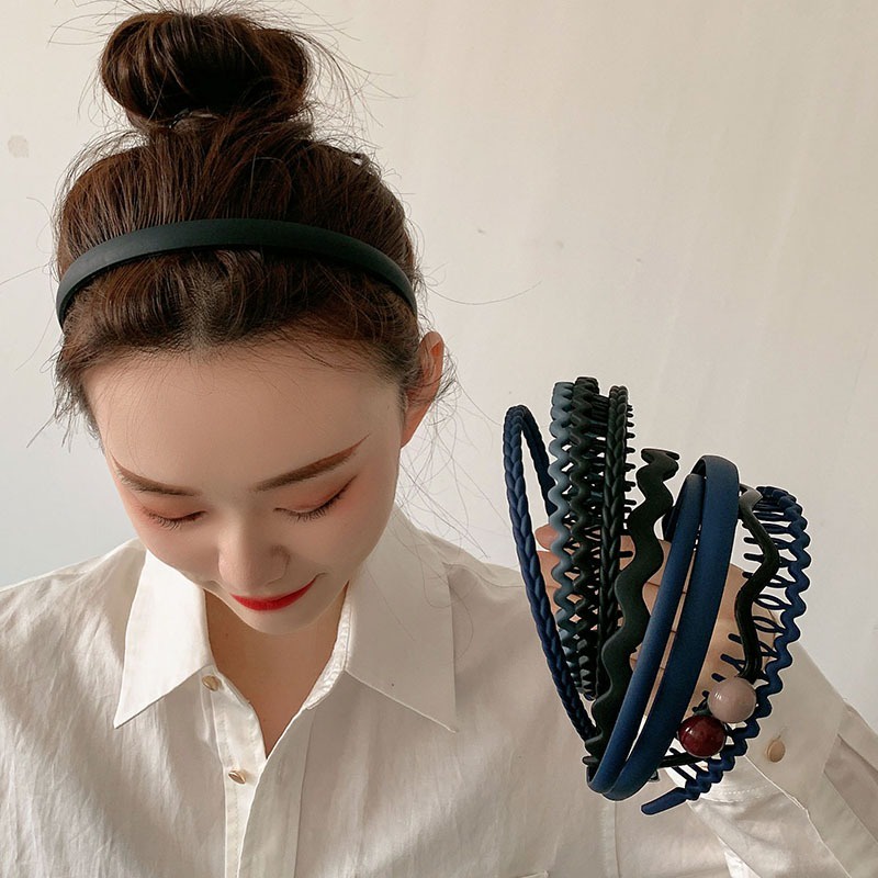 Mùa Hè Màu Nguyên Chất Đầu Bộ Nam Nữ Rửa Mặt Chống Trơn Trượt Phụ Kiện Tóc Bộ Cặp Đôi Băng Đô 2025 Phụ Kiện Thời Trang Mới