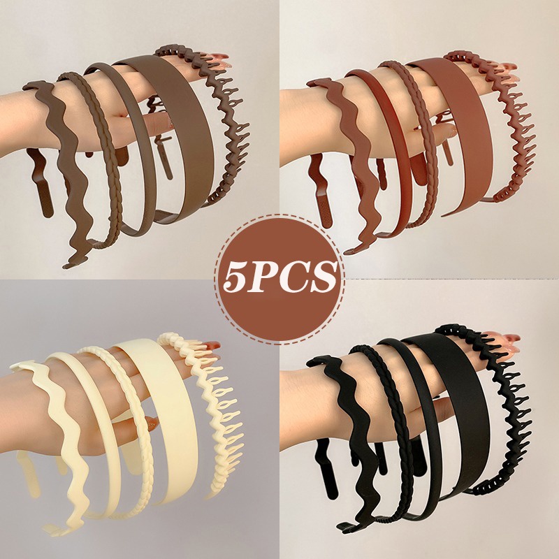 Mùa Hè Màu Nguyên Chất Đầu Bộ Nam Nữ Rửa Mặt Chống Trơn Trượt Phụ Kiện Tóc Bộ Cặp Đôi Băng Đô 2025 Phụ Kiện Thời Trang Mới