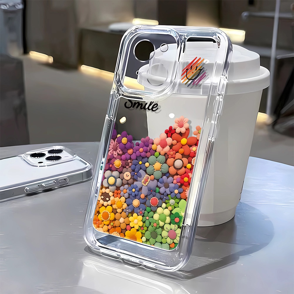 Ốp điện thoại iphone 16 15 pro 14 promax 14 pro 12 12 pro MAX 13 13pro 13 pro MAX XS SunflowerTransparent chống rơi 7 8Plus vỏ mềm XS MAX