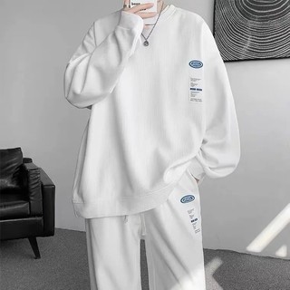 Oversize Waffle Thể Thao Nam Hai Mảnh Áo Nỉ Quần Size Lớn Phù Hợp Với Cảm Giác Cao Cấp Một Bộ Mặc.