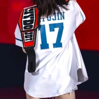 ITZY Trắng Tất Cả Các Thành Viên Áo Thun Bóng Chày-Áo Hòa Nhạc Thêu Cao Cấp-Áo Jersey Đội Nữ