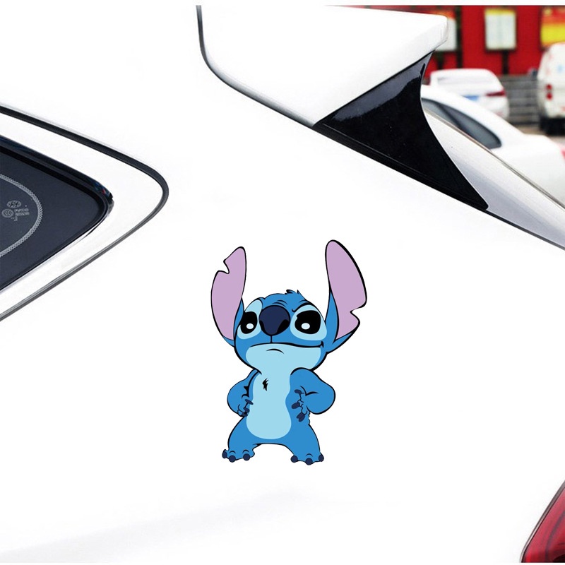 Hl Miếng Dán Trang Trí Xe Hơi Họa Tiết Hoạt Hình Stitch Vui Nhộn
