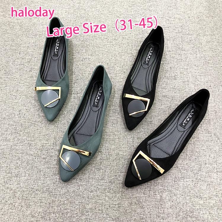 (((31-45) Giày Nữ Size Lớn✨Giày Mũi Nhọn Phẳng Mùa Xuân Đế Bằng Thoải Mái Mặc Ngoài Trời Phù Hợp Với Phong Cách Nữ Nhẹ Nhàng Cổ Tích Giày Nhỏ Size 31-34