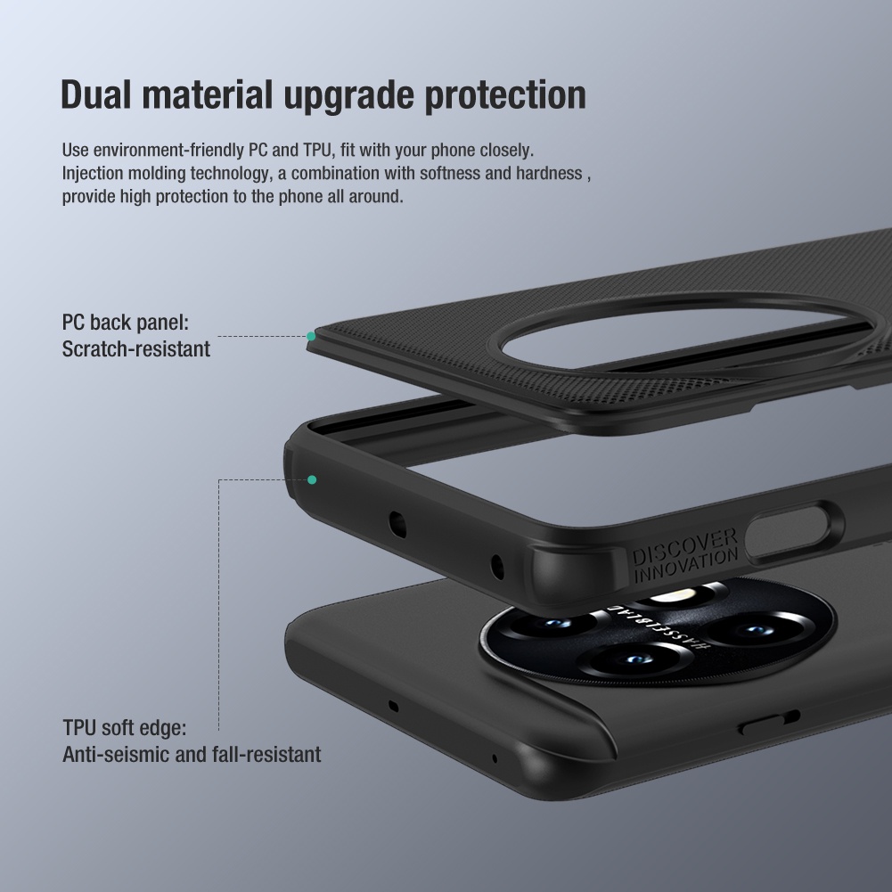 Nillkin Cho OnePlus 12 / 11 / OnePlus Ace 3 / Ace 2 Pro / OnePlus 12R / 11R Frosted Shield Pro Nhựa PC TPU Chống Sốc Chống Rơi Ốp lưng Vỏ Bảo Vệ