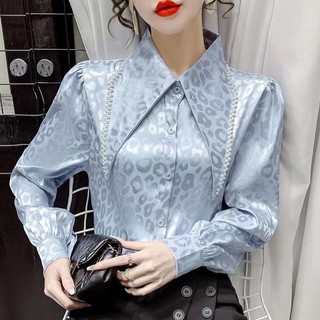 Áo Sơ Mi Tay Dài Dáng Rộng In Họa Tiết Thời Trang Hàn Quốc Cho Nữ