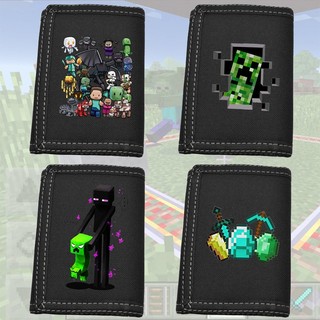 Ví Ngắn Đựng Thẻ Họa Tiết Hoạt Hình Minecraft Sáng Tạo Cho Học Sinh