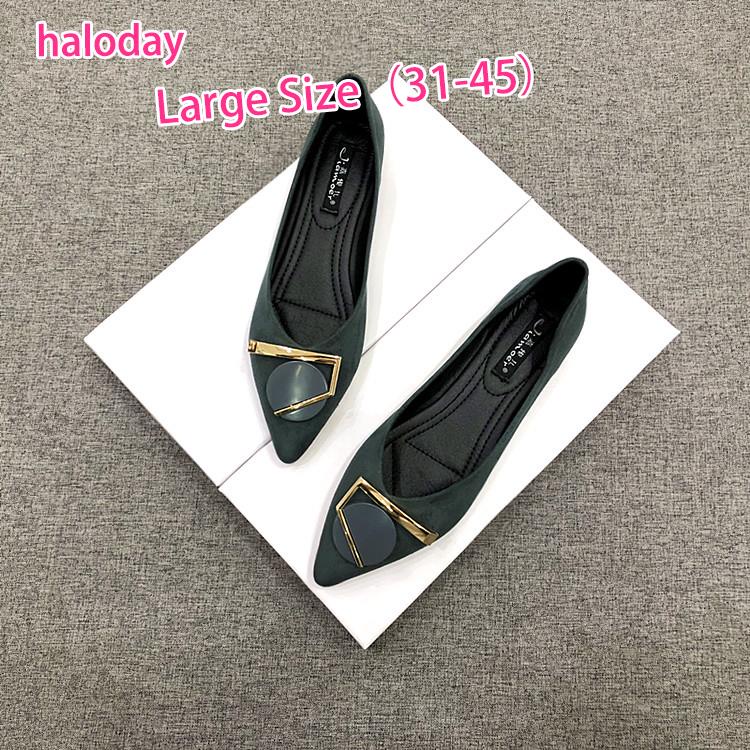 (((31-45) Giày Nữ Size Lớn✨Giày Mũi Nhọn Phẳng Mùa Xuân Đế Bằng Thoải Mái Mặc Ngoài Trời Phù Hợp Với Phong Cách Nữ Nhẹ Nhàng Cổ Tích Giày Nhỏ Size 31-34