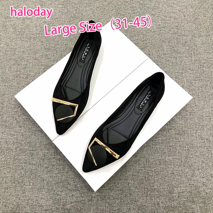 (((31-45) Giày Nữ Size Lớn✨Giày Mũi Nhọn Phẳng Mùa Xuân Đế Bằng Thoải Mái Mặc Ngoài Trời Phù Hợp Với Phong Cách Nữ Nhẹ Nhàng Cổ Tích Giày Nhỏ Size 31-34