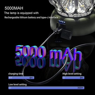 Đèn Lồng Cắm Trại Ánh Sáng Trắng Ấm Chống Thấm Nước Sạc usb