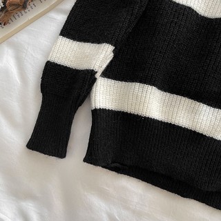 Áo Sweater Dệt Kim Tay Dài Cổ Tròn Cho Nữ