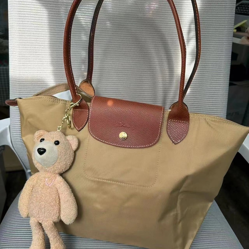 Túi Xách Da nylon Đeo Vai Tay Cầm Dài Chống Thấm Nước Kích Thước Vừa Và Lớn Phong Cách Pháp Cho Nữ