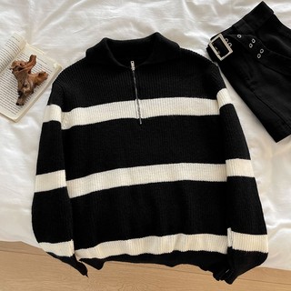 Áo Sweater Dệt Kim Tay Dài Cổ Tròn Cho Nữ