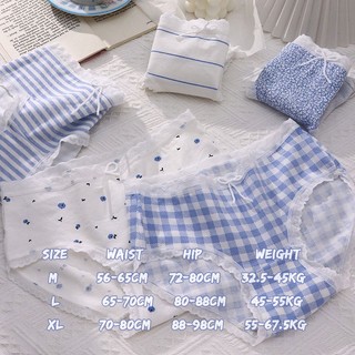 Quần Lót Cotton Mỏng Lưng Vừa Đính Nơ Họa Tiết Bầu Trời Xanh Dương Thời Trang Mùa Hè Cho Nữ