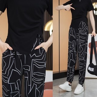 Quần legging nữ ống rộng lưng co giãn, vải ice silk mỏng thoáng mát, mùa hè 2023