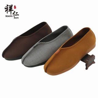 僧鞋 道士鞋Giày tu sĩ tốt lành giày sle hạt arhat dành cho nam và nữ gân bò đáy trơn mài mòn chống mài mòn祥仁僧鞋单鞋 罗汉鞋 男女透气僧人和尚鞋子 牛筋底防滑耐磨