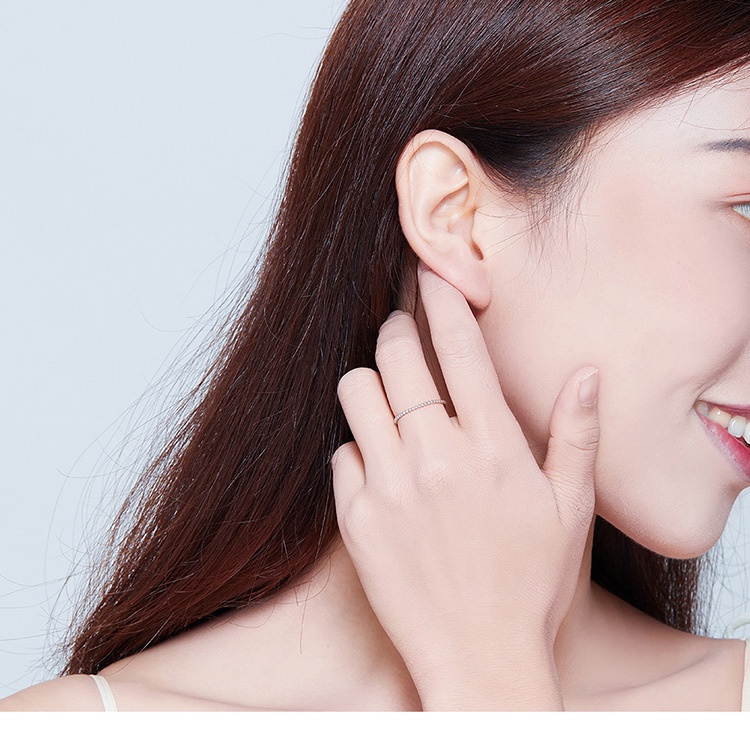 Nhẫn Bamoer bạc 925 kiểu dáng đơn giản thời trang cho phái nữ