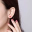 Bamoer Hoa Tai bạc 925 Hình Trái Tim Đỏ Cho Nữ