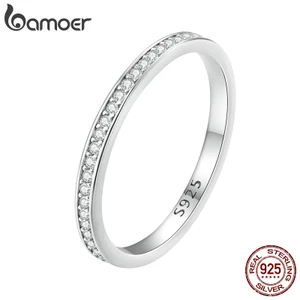 Nhẫn Bamoer Bạc 925 ĐíNh Kim Cương Giả ThờI Trang Cho CặP Đôi MSR029