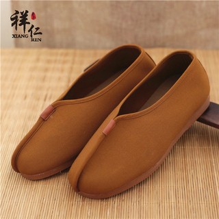 僧鞋 道士鞋Giày tu sĩ tốt lành giày sle hạt arhat dành cho nam và nữ gân bò đáy trơn mài mòn chống mài mòn祥仁僧鞋单鞋 罗汉鞋 男女透气僧人和尚鞋子 牛筋底防滑耐磨