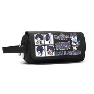 GC9 Wanderer Pencil Case Genshin Impact Văn phòng phẩm Túi học sinh Kunikurushi 3 lớp Dây kéo Bút dung tích lớn Storag