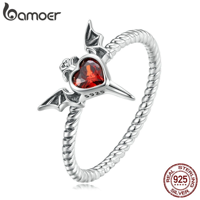 BAMOER Nhẫn bạc 925 HìNh CáNh Thiên ThầN ThờI Trang